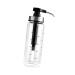 GRIRIW Kitchen Cruet Mayonnaise Bottle Kitchen Honey Dispenser Liquid Dispenser Condiment Pump Bottle Kitchen Oil Bottle Soy Sauce Bottle Glass Stainless Steel Fuel Consumption 22.5x6x6cm Black