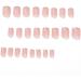 French Tip Press on Nails - Short Round Press On Nails with Nail Tips Golden Glitter edged Nake color Fake Nails press on nails Acrylic False Nails Cute Artificial Nails - Buy Online on GoSupps.com
