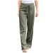 KANGMOON Women's Summer Boho Tie Waist Pants Loose Wide Leg Beach Hippie Pants Casual Straight Trousers 2-army Green 4X-Large