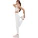 Rosemmetti Women's High Waist Tapered Joggers - White | Perfect for Workout, Yoga, and Running - Buy Online on GoSupps.com