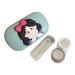 FLYRANGOOV Sweet Cartoon Princess contact lens etui 4-part portable storage box suitable for travel beautiful contact lens etui cream-colored storage box with bell motif small