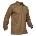 MAGCOMSEN Men's Polo Shirt Quick Dry Performance Long Sleeve Tactical Shirts Pique Jersey Golf Shirt Brown Large