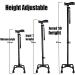 Canes Walking Stick Walking Cane Holder Walking Stick Crutch for Old Man Elderly Telescopic Stable Non Slip Lightweight Height Adjustable with 4 Feets Black Walking Stick - Buy Online on GoSupps.com