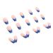 QINGGE Navy Blue French Tip Press on Nails Medium Length Coffin Glossy False Nails - Full Cover Wave Design Acrylic Nails for Women - Buy Online on GoSupps.com