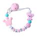 SETHDA Personalized Pacifier Clip with Name Customized Pacifier Clip for Girls/Boys Baby Pacifier Holder for Baby Birthday Gift Teething Toy Clip Custom Chain Clip Gift for Newborn (Pink)