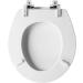 Mayfair 826CHSL 000 Benton Toilet Seat - Slow Close, Chrome Hinges, Durable White Wood - Buy Online on GoSupps.com