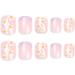 Short False Nails White Sweet Flowers Fake Nails with Glue Stickers 24 Pieces French Press on Nails Coffin Nails Acrylic Stick on Nails for Women and Girls - Buy Online on GoSupps.com