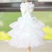 DELIFUR White Dog Wedding Dress - Elegant Princess Dress for Small to Medium Dogs (Size M) - Buy Online on GoSupps.com