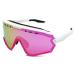 Phieres Sharkbiteph Origin - Unisex sports glasses with ecological organic TPU frame extended ventilation polarized UV400 protection MTT WHT pink / cherry