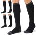 CS CELERSPORT 3 Pairs Compression Socks 20-30mmHg for Men and Women Running Support Socks Large-X-Large Black