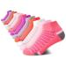 Reebok Girls' Socks  Athletic Quarter Cut Socks (12 Pack) Pink Assorted Large