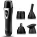 4 in 1 Ear and Nose Hair Trimmer for Men & Women Electric Professional Eyebrow Trimmer Waterproof Painless Facial Hair Remover USB Rechargeable Black
