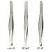 Luxxii (3 Pack) Tweezers Set - Stainless Steel Slant Tip Flat Point Tweezers Hair Plucker for Hair and Eyebrows Personal Care (A)