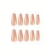 Buy Long Press on Nails - Nude Fake Acrylic Full Cover - 24 PCS Classic Opaque False Nails for Women & Girls - Buy Online on GoSupps.com
