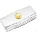 Silver with Gold Anchor & Pearl Rectangular Curved Edges Pocket Purse Portable Travel Pill Box & Medicine Organizer (2 Compartments)
