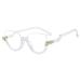 Anti UV Large Cat-Eye Computer Readers Half Frame Reading Glasses Blue Light Blocking Flat Light Mirror +300 Clear