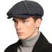 Mens Newsboy Cap High Woolen Tweed Gatsby Hat Ivy Cabbie Flat Golf Cap for Fathers Women Unisex Plaid-dark Grey 7 1/2-7 3/4