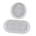 NUOBESTY 2pcs Storage Tray Mold Silicone Molds Resin Trinket Plate Mold Crystal Drip Mold Flat Accessories White 10X19.5CM