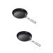 Zerodeko 9 Inch Fry Pan 2pcs 9 Frying Pan Iron Water Cup Metal 9 Inch Skillet 43.5X24X4.9CMx2pcs Blackx2pcs