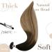 LAAVOO Ombre Brown Real Hair Extensions - Keratin Bonded U-Tip & I-Tip 55cm | Dark Brown Balayage #2/6/18 - 50g Quality Hair Extensions - Buy Online on GoSupps.com