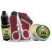 Mousetache Growing Kit in a Bag - Beard Oil Mustache Wax Pocket Beard Comb Mini Scissors in Drawstring Bag (Eucalyptus)