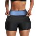 BODYSUNER Sauna Sweat Shorts Thermos Pants Compression Workout Gym Exercise Waist Trainer Body Shaper Thighs Tummy Control Dark Blue L/XL
