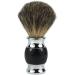 NSNT Exquisit Men's 3-in-1 Shaving Brush Set | Chrome-Plated Manual Rasier Brush & Holder - 15.6cm Black - Buy Online on GoSupps.com