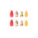 Almond Fake Nails Red Floral Design - 24Pcs Medium Press On False Acrylic Stick Glue On Nails for Women - Buy Online on GoSupps.com