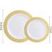 Allure Maek 100pcs Gold Plastic Plates -White with Hammered Design Disposable Wedding Party Plastic Plates Include 50 Plastic Dinner Plates 10.25inch 50 Salad/Dessert Plates 7.5inch (Gold) - Buy Online on GoSupps.com