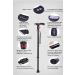Canes Smart Walking Stick Walking Cane with Non Skid Replaceable Rubber Tips Height Adjustable Crutch Electronic with Lighting Alarm FM Radio Portable Lightweight for Elderly powerfully - Buy Online on GoSupps.com