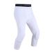 Basketball Pants with Knee Pads,Youth Crashproof Sports 3/4 Compression Pants Leggings Men Volleyball Protector Gear White Medium