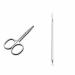 YSUUZRL 2 Pcs (Nasal hair scissors+Square handle with two rings) Whitehead Removal Acne Blackhead Removal Needles Tweezers Beauty Salon Pimples Needles Deep Cleaner Clip Tool