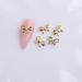 10pcs Nail Art Ribbon Bow Studs Silver Golden Metal 3D Butterfly Charms Nail Decoration Manicure DIY Design Accessories (8030)