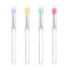 LORMAY Silicone Lip Brushes with Transparent Handles and Caps. Perfect Applicators for Cream Lip Mask, Eyeshadow, and Lipstick (4pcs, Multicolor) 4pcs Multicolor