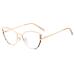 kachawoo Anti Blue Light Glasses Women Optical Half Frame Computer Eyeglasses Female Cat Eye Glasses Metal Leopard Gold Frame