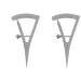 2pcs Graduated Eye Measuring Instruments Positioning Designer Stencil Eyelid Surgical Ruler Stainless Bone Ophthalmic Eyebrow Screw Make Steel Caliper Up Measurement 8.5X4.1CMx2pcs Silverx2pcs