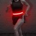 BSEEN LED Running Waist Belt - USB Rechargeable Reflective Glowing LED Waistband, Flashing Safety Light Belt for Runners, Joggers, Walkers, Pet Owners, Cyclists Red