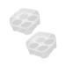 Uonlytech Clear Plastic Tray 2pcs Box 4 Grid Egg Storage Box Clear Plastic Containers Egg Keeper Egg Case Egg Box re-usable