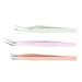 3pcs Stainless Steel Eyelash Tweezers Set Smooth Eyelash Applicator Tools for False Eyelash Extension Home Salon