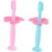 Frcolor Silicone Bristle Toothbrush for Kids - 2 Pack Baby Training Toothbrushes in Pink | Gentle Oral Care - Buy Online on GoSupps.com