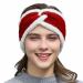 Fashband Winter Knitted Headband Twist Chunky Fleece Lined Head Wraps Elastic Thermal Crochet Turban Hair Bands for Women and Girls Red