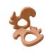 Wendysun 2pcs Lovely Cartoon Wood Teether Pure Natural Animal Squirrel Shape Baby Teething Nursing Beech Teether Baby DIY Pendant Toy (2pcs)