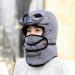 Winter Thermal Trapper Hat with Glasses - Windproof Ski Mask Cap in Black - Buy Online on GoSupps.com