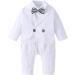 AmzBarley Baby Boys Gentleman Suit | White Tuxedo Rompers | Birthday Party Outfit | 3-6 Months - Buy Online on GoSupps.com