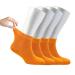 Cosyfeel Diabetic Socks Women Loose Diabetic Ankle Socks Bamboo Socks For Womens Seamless Toe and Non-binding Top  4 Pairs Diabetics Neuropathy Socks For Women (Orange Peel  Medium)
