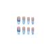 Ezpieces Fake Nails: Long Coffin French Acrylic Extra Long French Tip 24PCS Set - Blue Lover | Press On Nails with Glue for Women, Daily & Party Wear - Buy Online on GoSupps.com