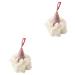 Housoutil 2 Pcs Ice Cream Bath Ball Body Sponge Pouf Bath Ball Mens Body Wash Bath Loofah Mesh Shower Ball Shower Puff Bath Sponge Mesh Bath Pouf Polyester Bubble Net Anti-Separation White