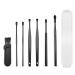 7 Pcs Ear Pick Earwax Removal Kit Upmore Ear Cleansing Tool Set Ear Curette Ear Wax Remover Tool with Cleaning Brush and Storage Box Black (Matte Black)