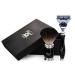 Pure black roof hair rasier brush with black metal handle |5-edge razor with a black handle-perfect set for smooth finish for men