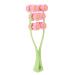 Face Roller Massager V Jaw Massager Shaped Face Roller Massager Double Clips Massager Roller for Skin Tightening Rejuvenate Beauty Tool Face Facial Roller Massager (Pink)
